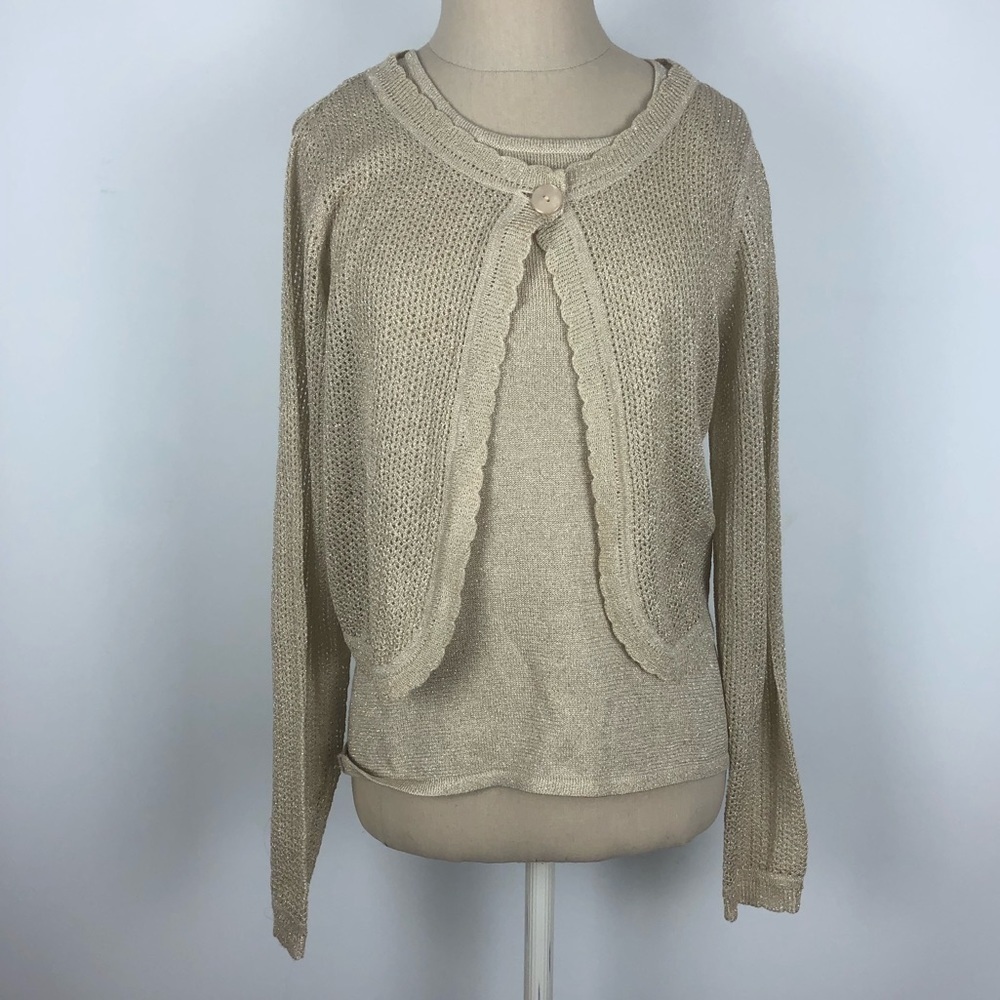 Chadwick’s Gold Sparkly Two Piece Top S